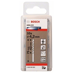 Bosch Metallbohrer HSS-Co, DIN 338, 4,2x43x75mm, 10er-Pack Nr. 2608585882