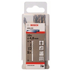 Bosch Metallbohrer HSS-Co, DIN 338, 4,8x52x86mm, 10er-Pack Nr. 2608585884