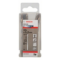 Bosch Metallbohrer HSS-Co, DIN 338, 5,2x52x86mm, 10er-Pack Nr. 2608585887