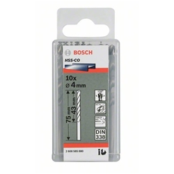 Bosch Metallbohrer HSS-Co, DIN 338, 4,3x43x75mm, 10er-Pack Nr. 2608588093