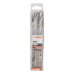 Bosch Metallbohrer HSS-G, DIN 338 mit reduziertem Schaft, 15x114x169mm, 4er-Pack Nr. 2608585594