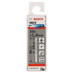 Bosch Metallbohrer HSS-G, DIN 338, 1,4x18x40mm, 10er-Pack Nr. 2608585470