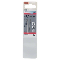Bosch Metallbohrer HSS-G, DIN 338, 1,5x18x40mm, 2er-Pack Nr. 2608585907