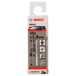 Bosch Metallbohrer HSS-G, DIN 338, 1,8x22x46mm, 10er-Pack Nr. 2608585473