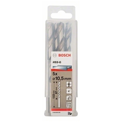 Bosch Metallbohrer HSS-G, DIN 338, 10,5x87x133mm, 5er-Pack Nr. 2608595078