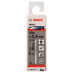 Bosch Metallbohrer HSS-G, DIN 338, 2,4x30x57mm, 10er-Pack Nr. 2608585477