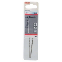 Bosch Metallbohrer HSS-G, DIN 338, 2,6x30x57mm, 2er-Pack Nr. 2608585910