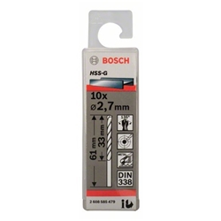 Bosch Metallbohrer HSS-G, DIN 338, 2,7x33x61mm, 10er-Pack Nr. 2608585479