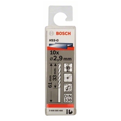Bosch Metallbohrer HSS-G, DIN 338, 2,9x33x61mm, 10er-Pack Nr. 2608585480