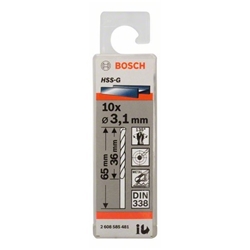 Bosch Metallbohrer HSS-G, DIN 338, 3,1x36x65mm, 10er-Pack Nr. 2608585481