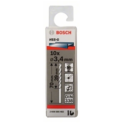 Bosch Metallbohrer HSS-G, DIN 338, 3,4x39x70mm, 10er-Pack Nr. 2608585482