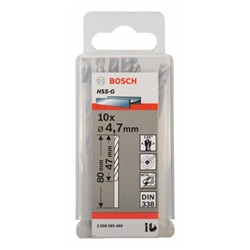 Bosch Metallbohrer HSS-G, DIN 338, 4,7x47x80mm, 10er-Pack Nr. 2608585489