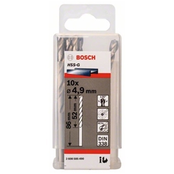 Bosch Metallbohrer HSS-G, DIN 338, 4,9x52x86mm, 10er-Pack Nr. 2608585490