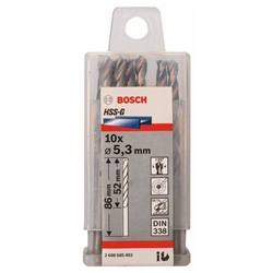 Bosch Metallbohrer HSS-G, DIN 338, 5,3x52x86mm, 10er-Pack Nr. 2608585492