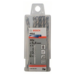 Bosch Metallbohrer HSS-G, DIN 338, 5,4x57x93mm, 10er-Pack Nr. 2608585493
