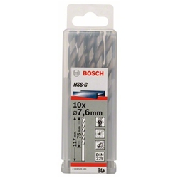Bosch Metallbohrer HSS-G, DIN 338, 7,6x75x117mm, 10er-Pack Nr. 2608585504