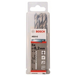Bosch Metallbohrer HSS-G, DIN 338, 8,2x75x117mm, 5er-Pack Nr. 2608585509