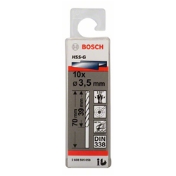 Bosch Metallbohrer HSS-G, DIN 338, 3,5x39x70mm, 10er-Pack Nr. 2608595058