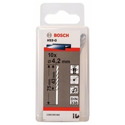 Bosch Metallbohrer HSS-G, DIN 338, 4,2x43x75mm, 10er-Pack Nr. 2608595060