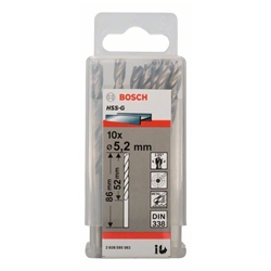 Bosch Metallbohrer HSS-G, DIN 338, 5,2x52x86mm, 10er-Pack Nr. 2608595063