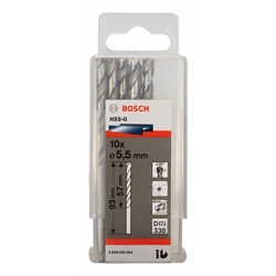 Bosch Metallbohrer HSS-G, DIN 338, 5,5x57x93mm, 10er-Pack Nr. 2608595064