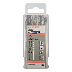 Bosch Metallbohrer HSS-G, DIN 338, 5,8x57x93mm, 10er-Pack Nr. 2608595065