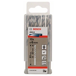 Bosch Metallbohrer HSS-G, DIN 338, 6,0x57x93mm, 10er-Pack Nr. 2608595066
