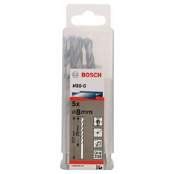 Bosch Metallbohrer HSS-G, DIN 338, 8,0x75x117mm, 5er-Pack Nr. 2608595072