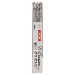 Bosch Metallbohrer HSS-G, DIN 340, 6x91x139mm, 5er-Pack Nr. 2608596822