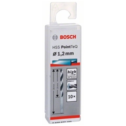 Bosch Metallspiralbohrer HSS PointTeQ, DIN 338, 1,2mm, 10er-Pack Nr. 2608577180