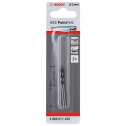Bosch Metallspiralbohrer HSS PointTeQ, DIN 338, 2,0mm, 2er-Pack Nr. 2608577155