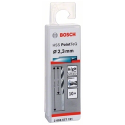 Bosch Metallspiralbohrer HSS PointTeQ, DIN 338, 2,3mm, 10er-Pack Nr. 2608577191