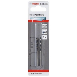 Bosch Metallspiralbohrer HSS PointTeQ, DIN 338, 2,5mm, 2er-Pack Nr. 2608577156