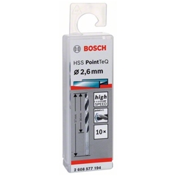 Bosch Metallspiralbohrer HSS PointTeQ, DIN 338, 2,6mm, 10er-Pack Nr. 2608577194