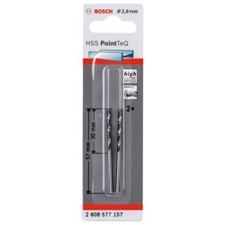Bosch Metallspiralbohrer HSS PointTeQ, DIN 338, 2,6mm, 2er-Pack Nr. 2608577157