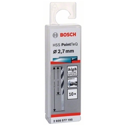 Bosch Metallspiralbohrer HSS PointTeQ, DIN 338, 2,7mm, 10er-Pack Nr. 2608577195