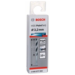 Bosch Metallspiralbohrer HSS PointTeQ, DIN 338, 3,2mm, 10er-Pack Nr. 2608577200