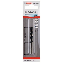 Bosch Metallspiralbohrer HSS PointTeQ, DIN 338, 3,2mm, 2er-Pack Nr. 2608577159