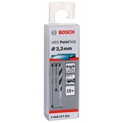 Bosch Metallspiralbohrer HSS PointTeQ, DIN 338, 3,3mm, 10er-Pack Nr. 2608577201