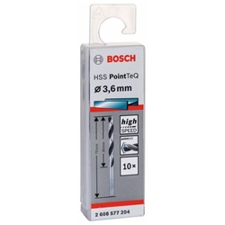 Bosch Metallspiralbohrer HSS PointTeQ, DIN 338, 3,6mm, 10er-Pack Nr. 2608577204