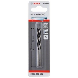 Bosch Metallspiralbohrer HSS PointTeQ, DIN 338, 4,0mm, 2er-Pack Nr. 2608577161
