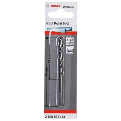 Bosch Metallspiralbohrer HSS PointTeQ, DIN 338, 4,8mm, 1er-Pack Nr. 2608577164