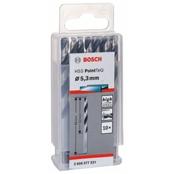 Bosch Metallspiralbohrer HSS PointTeQ, DIN 338, 5,3mm, 10er-Pack Nr. 2608577221