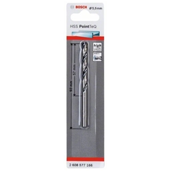 Bosch Metallspiralbohrer HSS PointTeQ, DIN 338, 5,5mm, 1er-Pack Nr. 2608577166