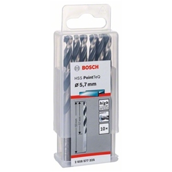 Bosch Metallspiralbohrer HSS PointTeQ, DIN 338, 5,7mm, 10er-Pack Nr. 2608577225