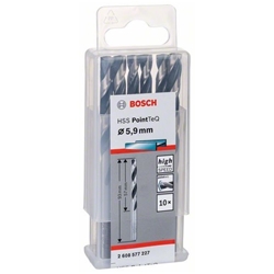Bosch Metallspiralbohrer HSS PointTeQ, DIN 338, 5,9mm, 10er-Pack Nr. 2608577227