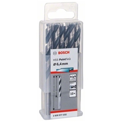 Bosch Metallspiralbohrer HSS PointTeQ, DIN 338, 6,4mm, 10er-Pack Nr. 2608577232