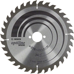 Bosch Optiline Wood Kreissägeblatt 216x2,6/1,6x30, 34 Zähne Nr. 2608838409