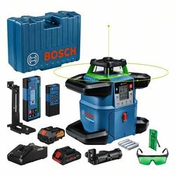 Bosch Rotationslaser GRL 650 CHVG, im Lieferumfang enthalten: Laser-Empfänger LR 65 G Prof., Empfängerhalterung RB 60 Prof., Fernbedienung RC 6 Prof., 1 x Akku ProCORE18V 4.0Ah, Schnellladegerät GAL 18V-40 Prof., Akku-Adapter BA 1 Prof., Wandhalter WM 6 Prof., 4 x Batterie LR20 1,5V (D), 4 x 1,5 V-LR6-Batterie (AA), Laserzieltafel, Lasersichtbrille (grün), Handwerkerkoffer Nr. 0601061V00