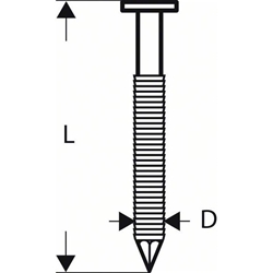 Bosch Rundkopf-Streifennagel SN21RK 60RG 2,8mm, 60mm, verzinkt, gerillt, 4000er-Pack Nr. 2608200036